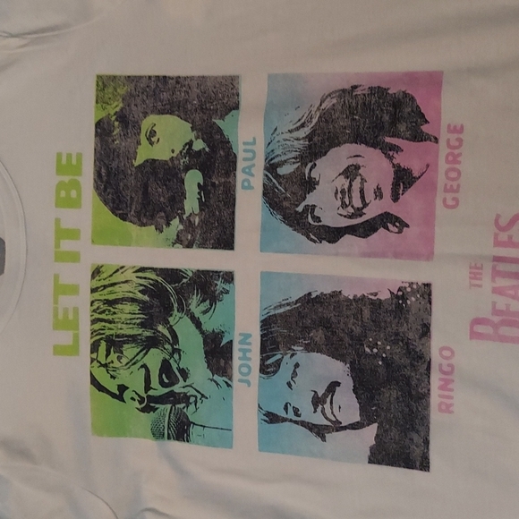 🌴FINAL SALE Beatles Let it Be Tee Cream Medium - Picture 4 of 8
